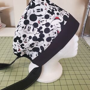 Mickey Mouse Print Scrub Cap Adult Sz Cotton